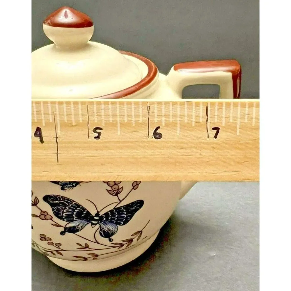 Vintage Ceramic Butterfly Teapot Made in Taiwan